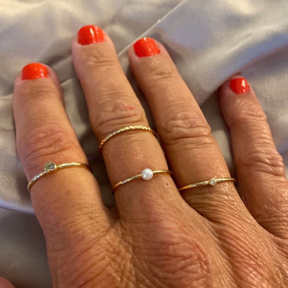 Gold Tone 4 Piece Ring Set